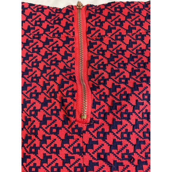 B_envied Vintage Style Coral / Navy Front Zipper High Waisted Shorts Size L - Picture 3 of 5